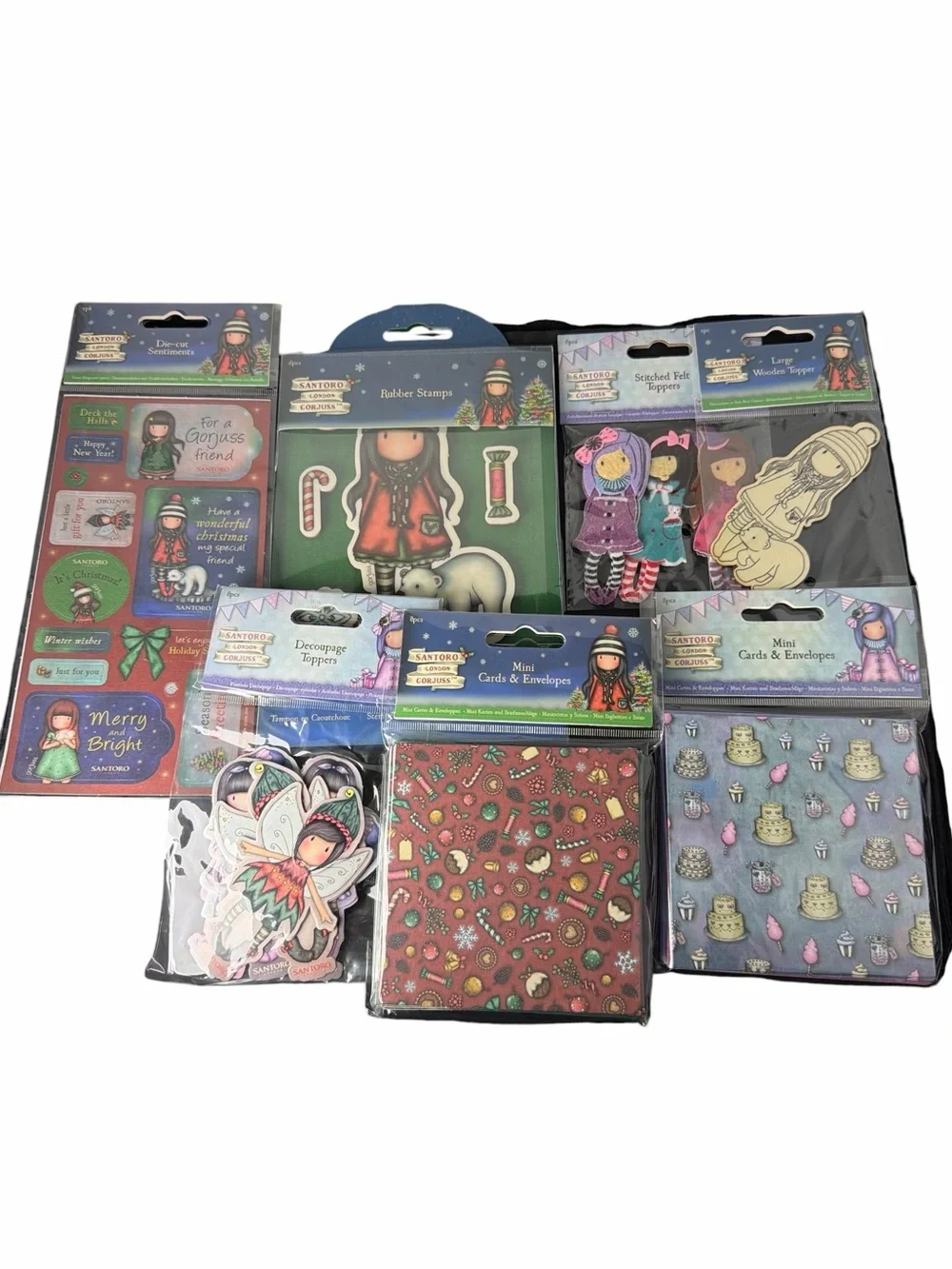 Santoro Gorjuss Girl Rubber Stamp Lot mixed lot envelope toppers